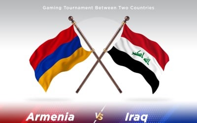 Armenien kontra Irak två flaggor