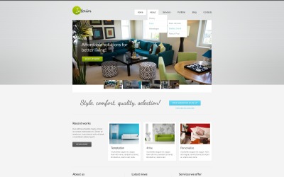 Безкоштовний макет WordPress для інтер’єру та меблів та шаблон веб -сайту