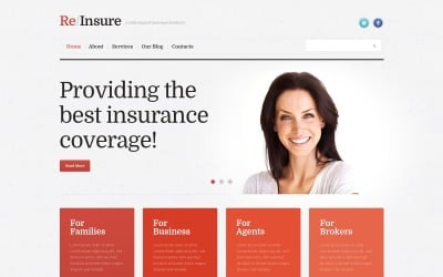 Free Insurance Business WordPress Theme &amp;amp; Website Template