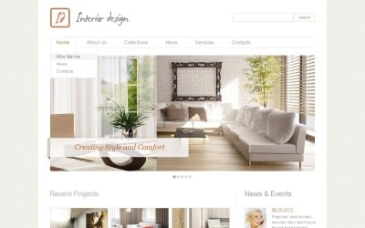 Plantilla de sitio web y tema de WordPress de diseño de interiores gratis