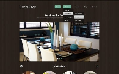 Plantilla de sitio web y tema de WordPress de diseño de interiores gratis