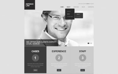 Plantilla de sitio web y tema de WordPress de Gray Scale Law gratis