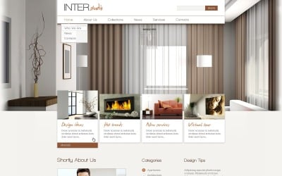 Plantilla gratuita de sitio web de WordPress para diseño de interiores