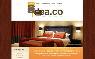 Plantilla gratuita de sitio web de WordPress para interiores y muebles