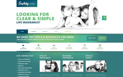 Services d&amp;#39;assurance gratuits en ligne Thème WordPress et modèle de site Web