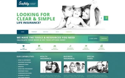 Servizi assicurativi gratuiti online tema WordPress e modello di sito web