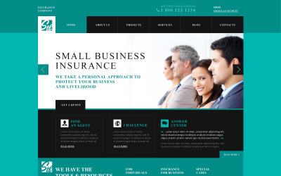 Tema e modelo de site WordPress grátis para consultor de seguros