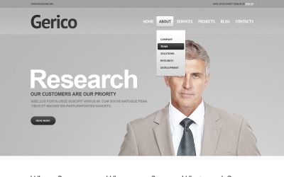 Ücretsiz Gray Management WordPress Teması ve Web Sitesi Şablonu