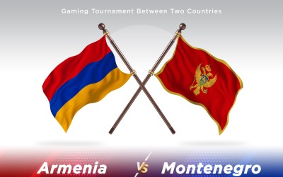 Armênia contra duas bandeiras de Montenegro