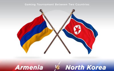 Armênia contra Noruega Two Flags