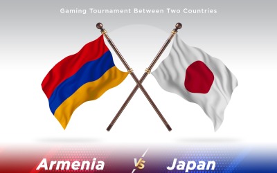 Armenia versus Japan Two Flags