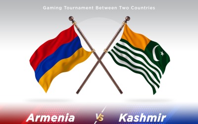 Armenien gegen Kasachstan Two Flags