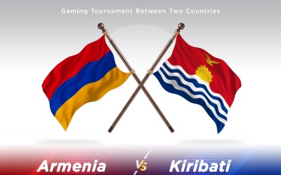 Armenien kontra Kiribati två flaggor
