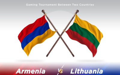 Armenien kontra Litauen Två flaggor