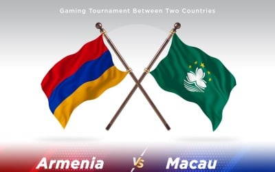 Armenien kontra Macau två flaggor