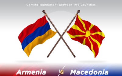 Armenien kontra Makedonien två flaggor
