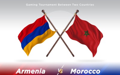 Armenien kontra Marocko två flaggor