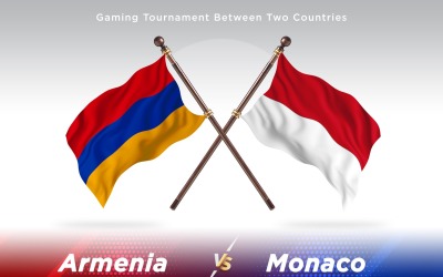 Armenien kontra Monaco två flaggor
