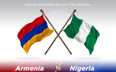 Armenien kontra Nigeria två flaggor