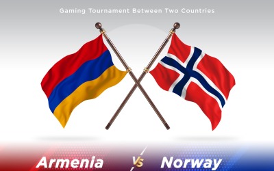 Armenien kontra Nordkorea Två flaggor