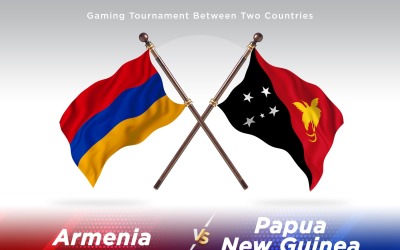 Armenien kontra Papua Nya Guinea Två flaggor