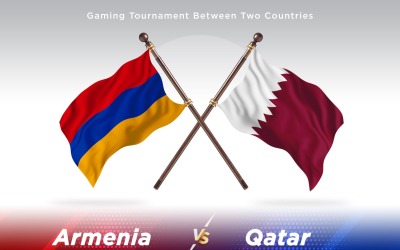 Armenien kontra Qatar två flaggor