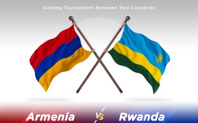 Armenien kontra Rwanda två flaggor