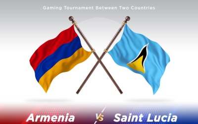 Armenien kontra Saint Lucia två flaggor