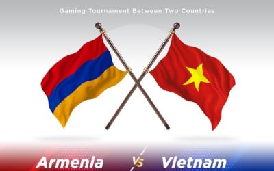 Armenia contra dos banderas de Vietnam