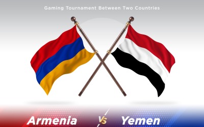 Armenia contra dos banderas de Yemen