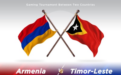 Armênia contra duas bandeiras de Timor-Leste