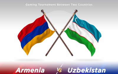 Armenië versus Oezbekistan Two Flags