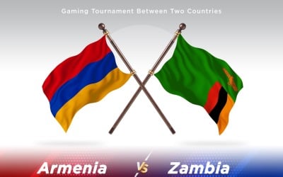 Armenië versus Zambia Two Flags