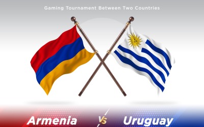 Armenien kontra Uruguay två flaggor