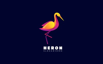 Heron gradiente logo colorato stile