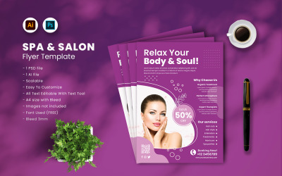 Modèle de Flyer SPA &amp;amp; SALON vol.01