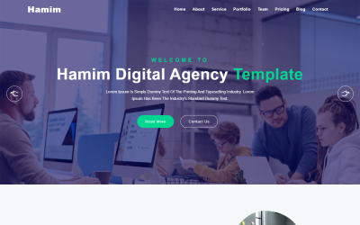 Modelo de página de destino HTML5 da agência digital Hamim