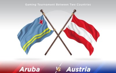 Aruba contre Autriche deux drapeaux.