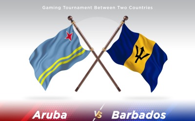 Aruba contre la Barbade deux drapeaux