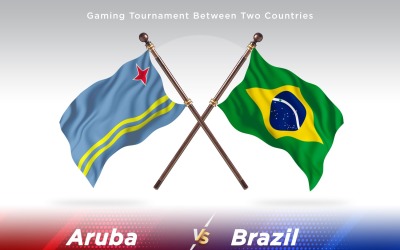 Aruba contre le Brésil deux drapeaux