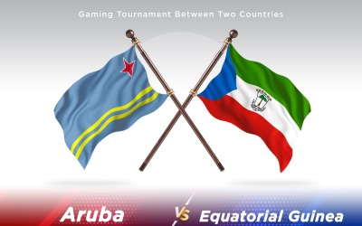 Aruba gegen Äquatorialguinea Zwei Flaggen