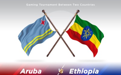 Aruba gegen Äthiopien zwei Flaggen
