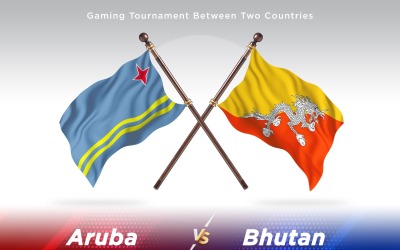 Aruba kontra Bhutan två flaggor