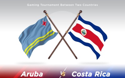 Aruba kontra Costa Rica två flaggor