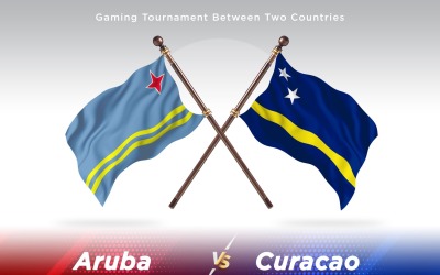 Aruba kontra Curacao två flaggor