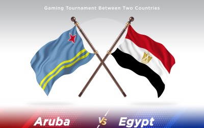 Aruba kontra Egypten två flaggor