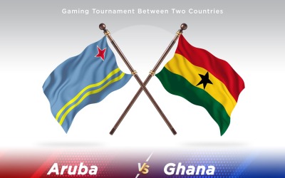 Aruba kontra Ghana två flaggor