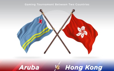 Aruba kontra Hongkong två flaggor