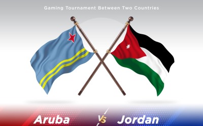 Aruba kontra Jordanien två flaggor