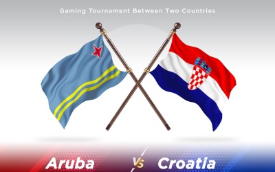 Aruba kontra Kroatien Två flaggor
